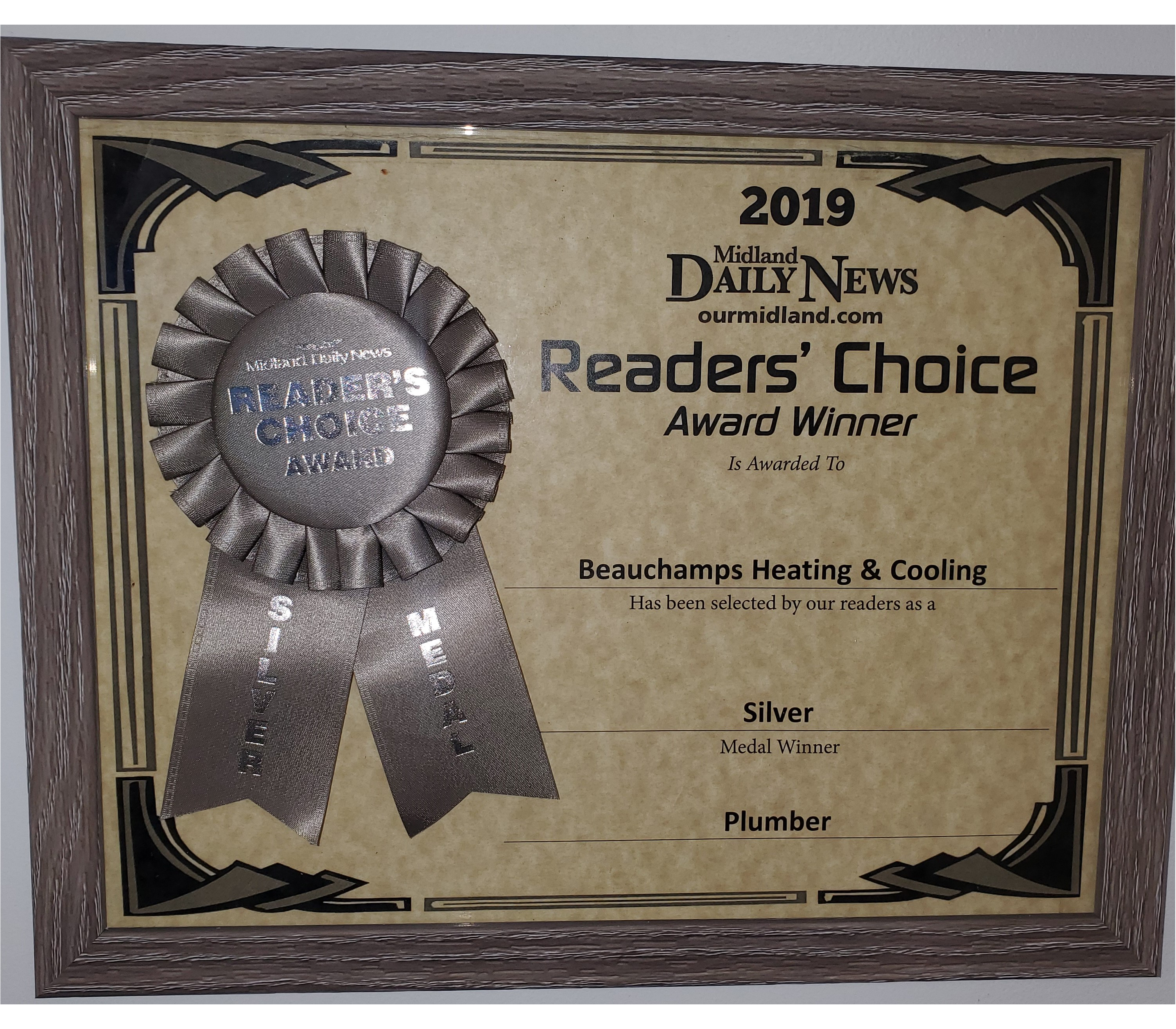 2019 - Silver - Reader's Choice Award for Plumbing